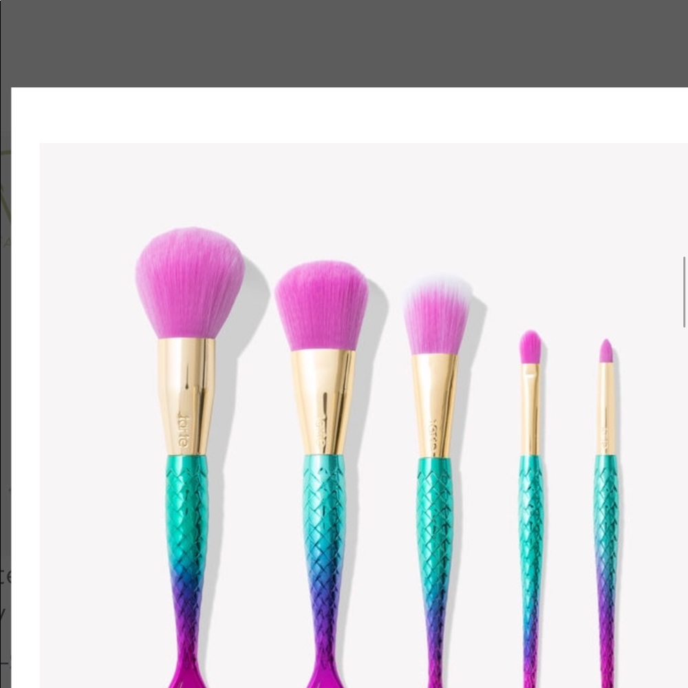 BNIP Tarte Mermaid Tail 5 pc brush set - Picture 2 of 2